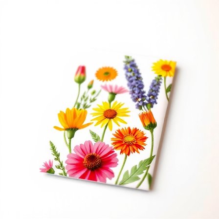 Seed packets arranged on a wooden table